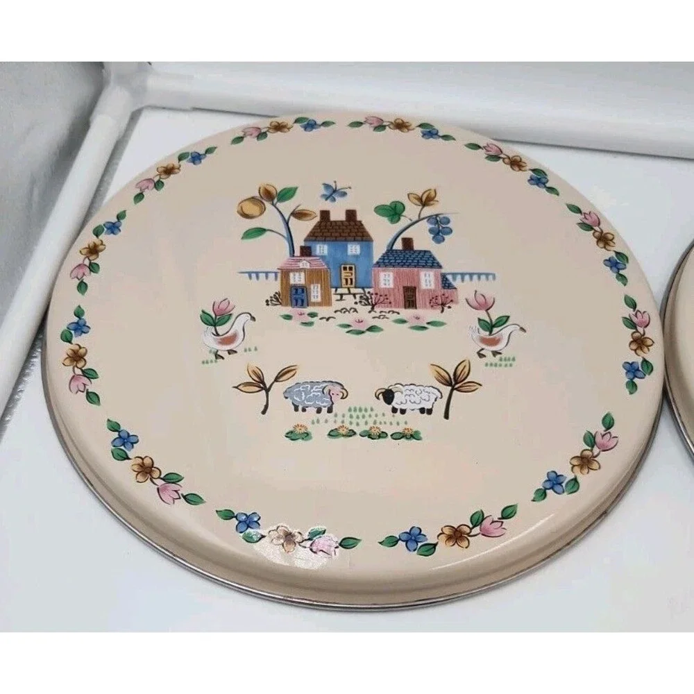 Vintage Heartland by International Stove Covers Set of 4, 8 Inch 10 Inch